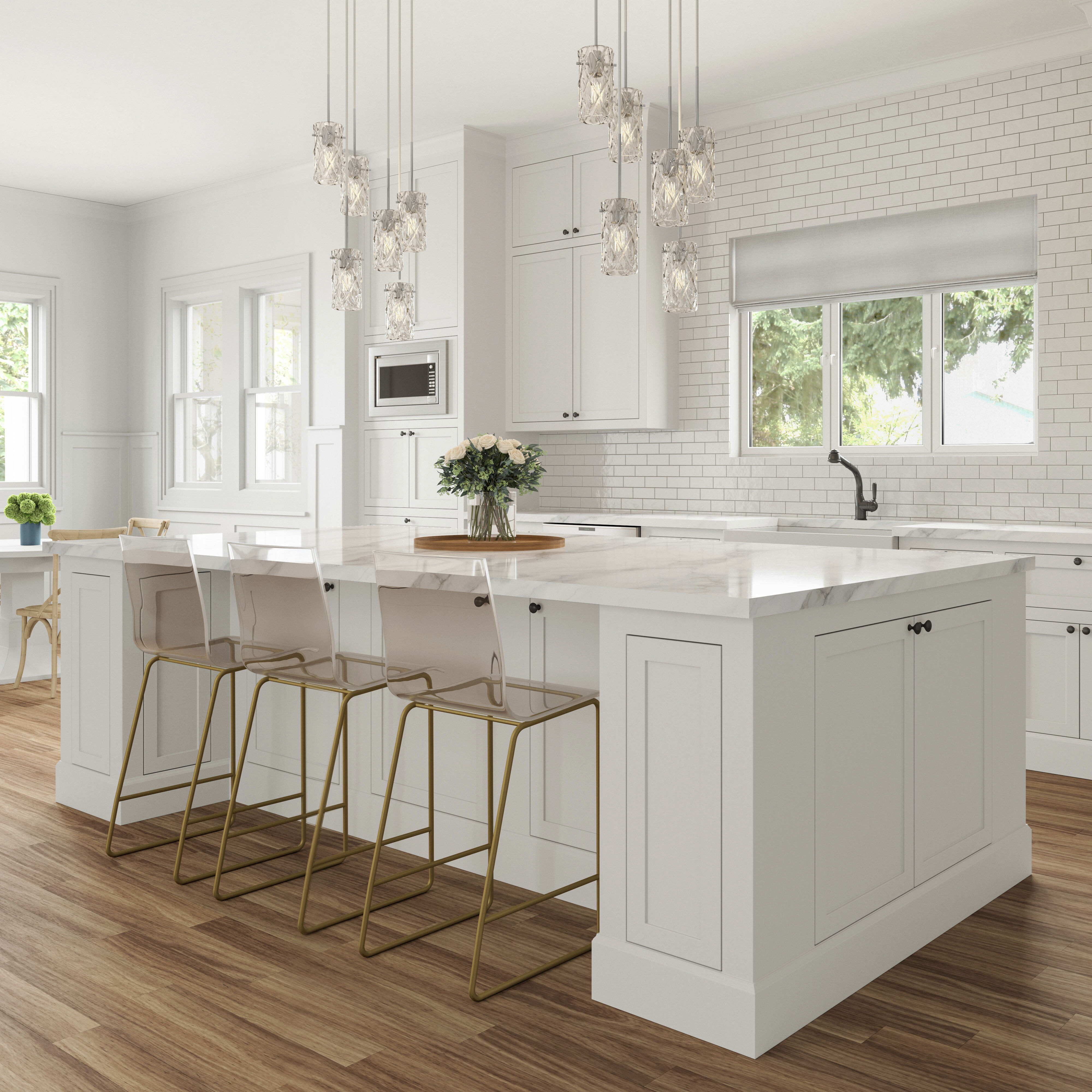 Forma de Crystal 6 Light 17.5 inch Polished Chrome Pendant Ceiling Light