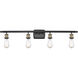 Ballston Bare Bulb 4 Light 36 inch Black Antique Brass Bath Vanity Light Wall Light, Ballston