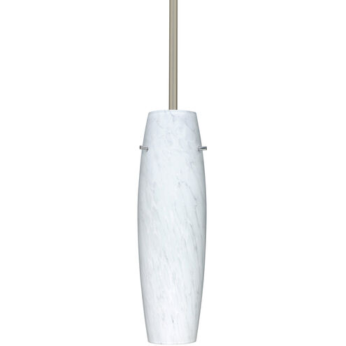 Suzi 1 Light Satin Nickel Stem Pendant Ceiling Light