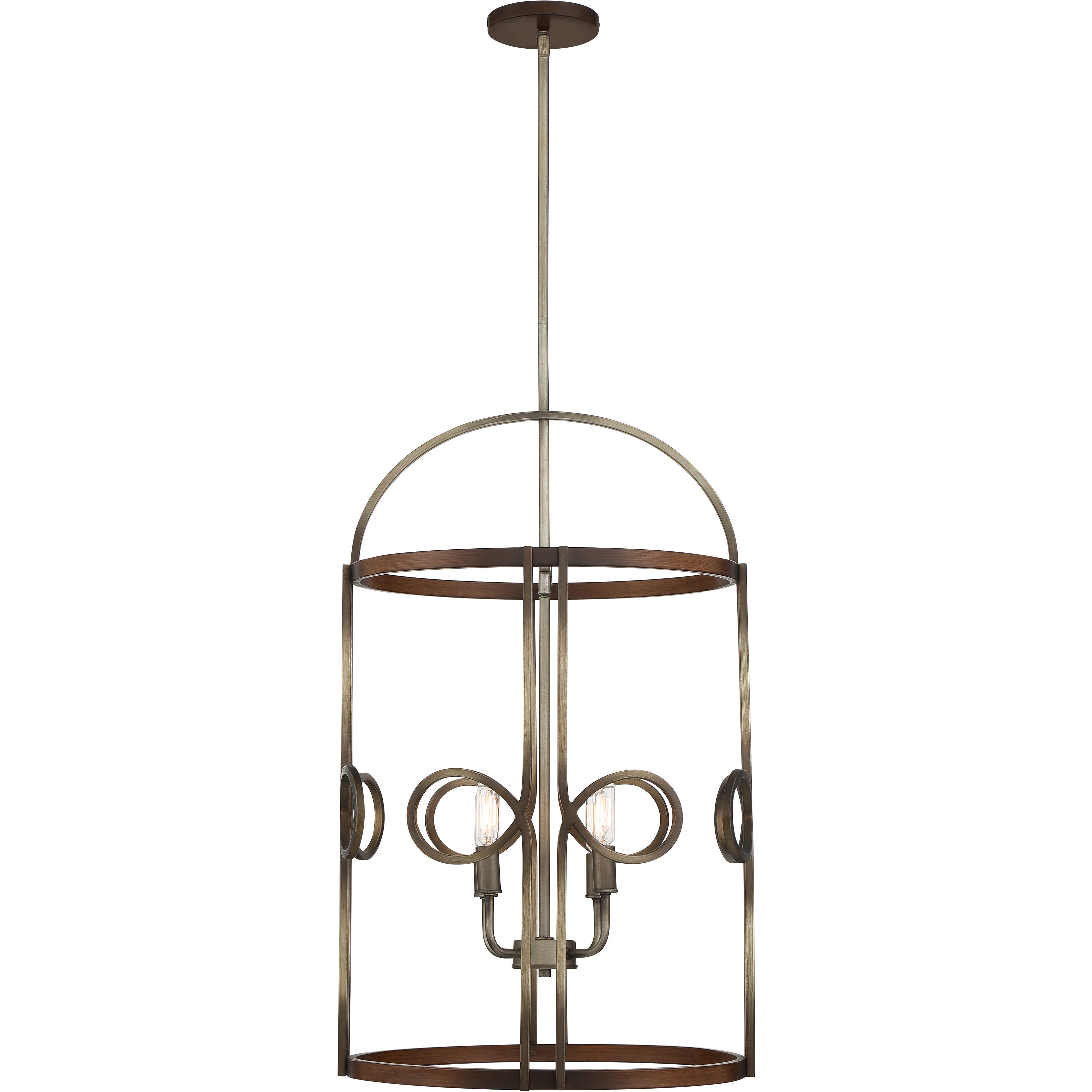 Yorkville 4 Light 18 inch Aged Darkwood/Silver Patina Pendant Ceiling Light