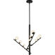 Cypress LED 19 inch Black/Opal Glass Chandelier Ceiling Light