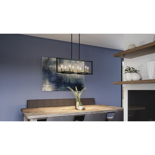 Telfair 8 Light 36 inch Matte Black Island Light Ceiling Light