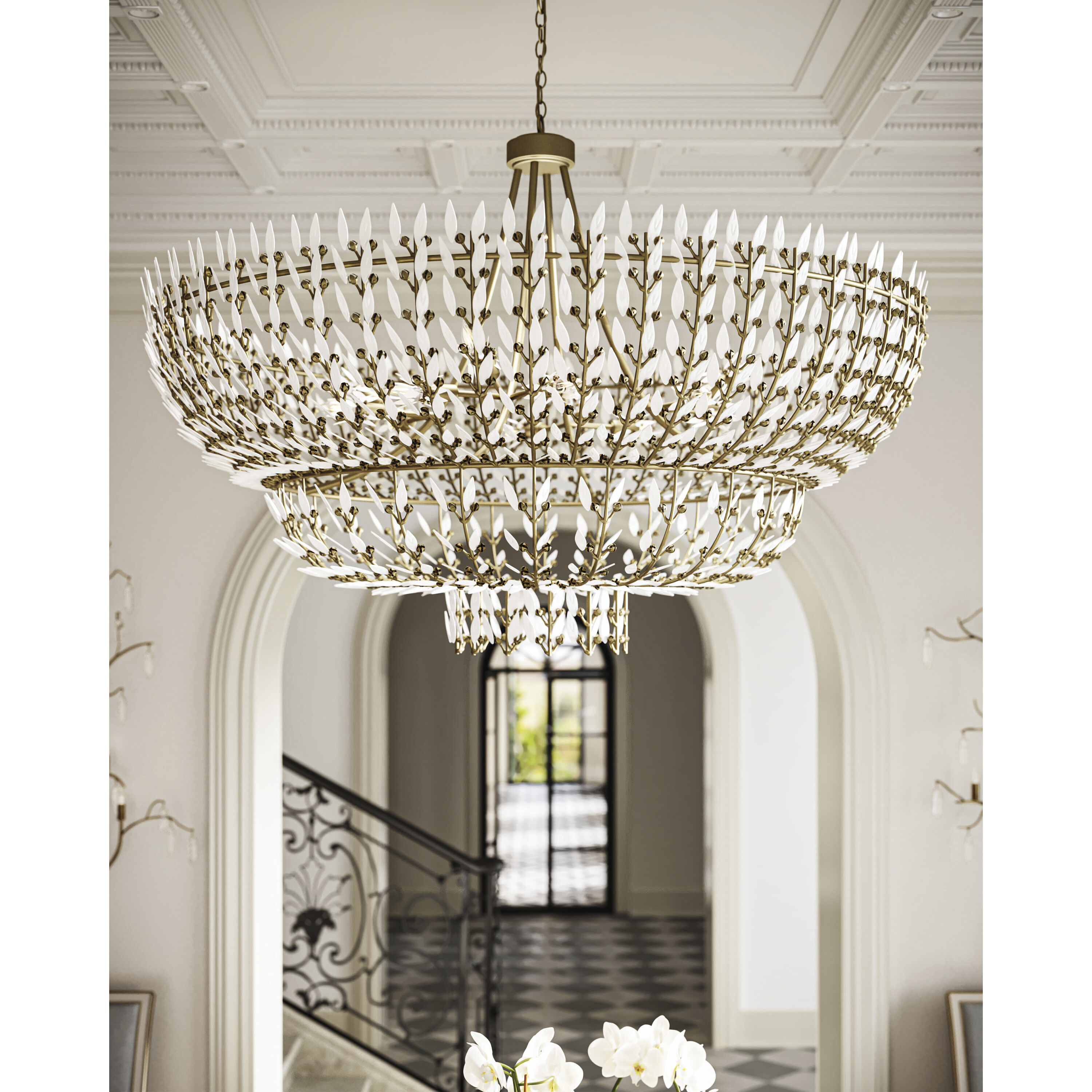 Brass and white ceiling light hot sale