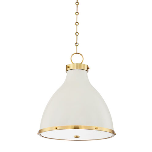 Painted No. 3 2 Light 16.5 inch Aged Brass/Off White Pendant Ceiling Light, Small