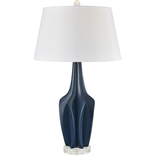 Wake 30 inch 150.00 watt Navy with Clear Table Lamp Portable Light