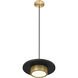 Ludo LED 12 inch Matte Black and Modern Gold Pendant Ceiling Light