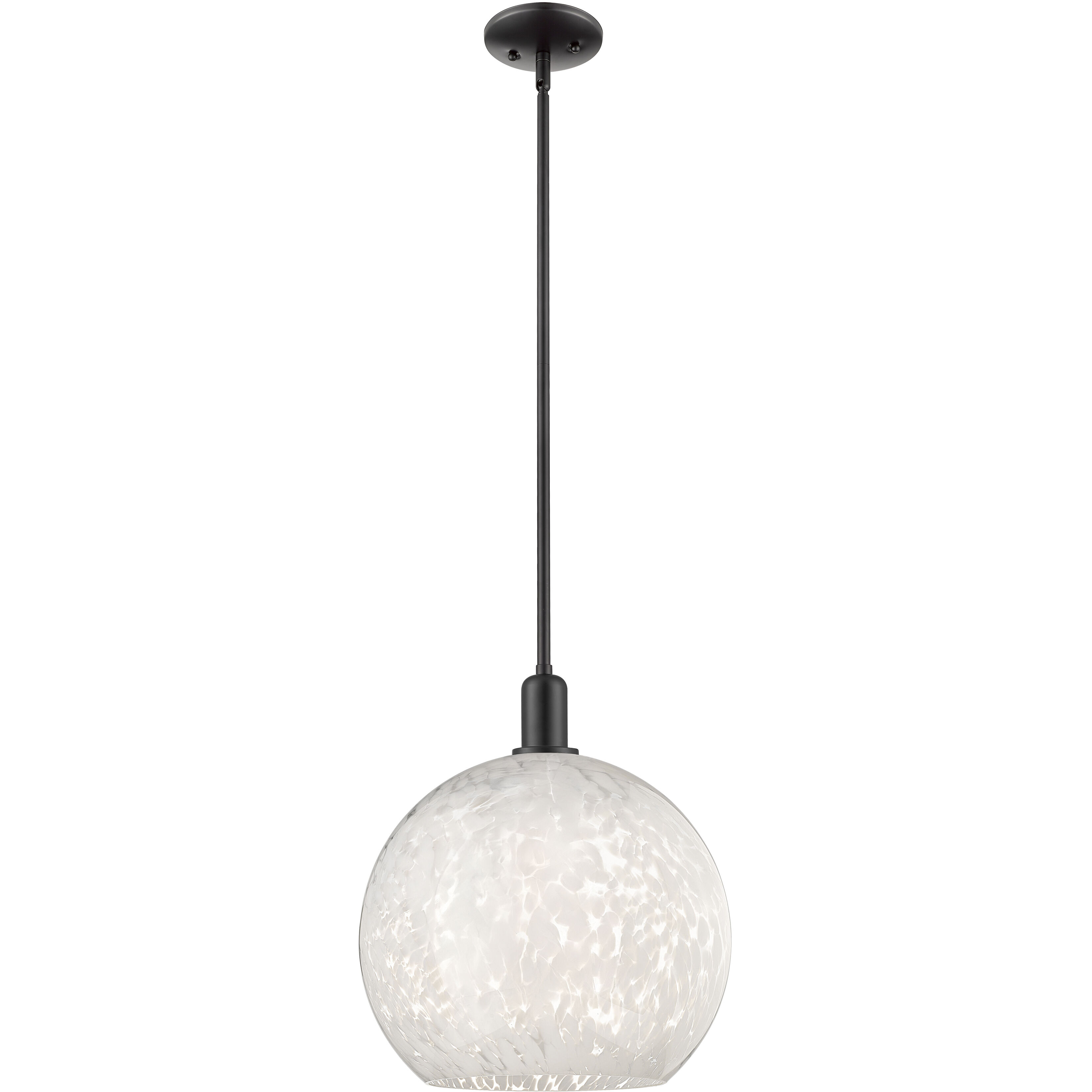 Arcadia White Mouchette 1 Light 13.75 inch Matte Black Mini Pendant Ceiling Light