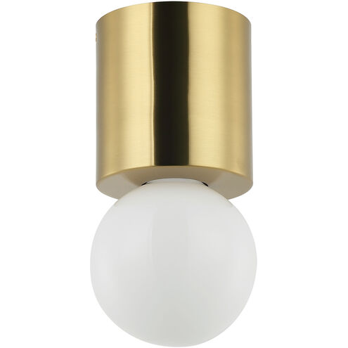Theron 1 Light 4.75 inch Aged Brass Flush Mount Ceiling Light
