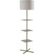 Imogen 67.13 inch 150.00 watt Antique Brass and Clear Glass Shelf Floor Lamp Portable Light