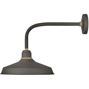 Foundry Classic LED 18 inch Museum Bronze with Brass Outdoor Barn Light, Straight Arm
