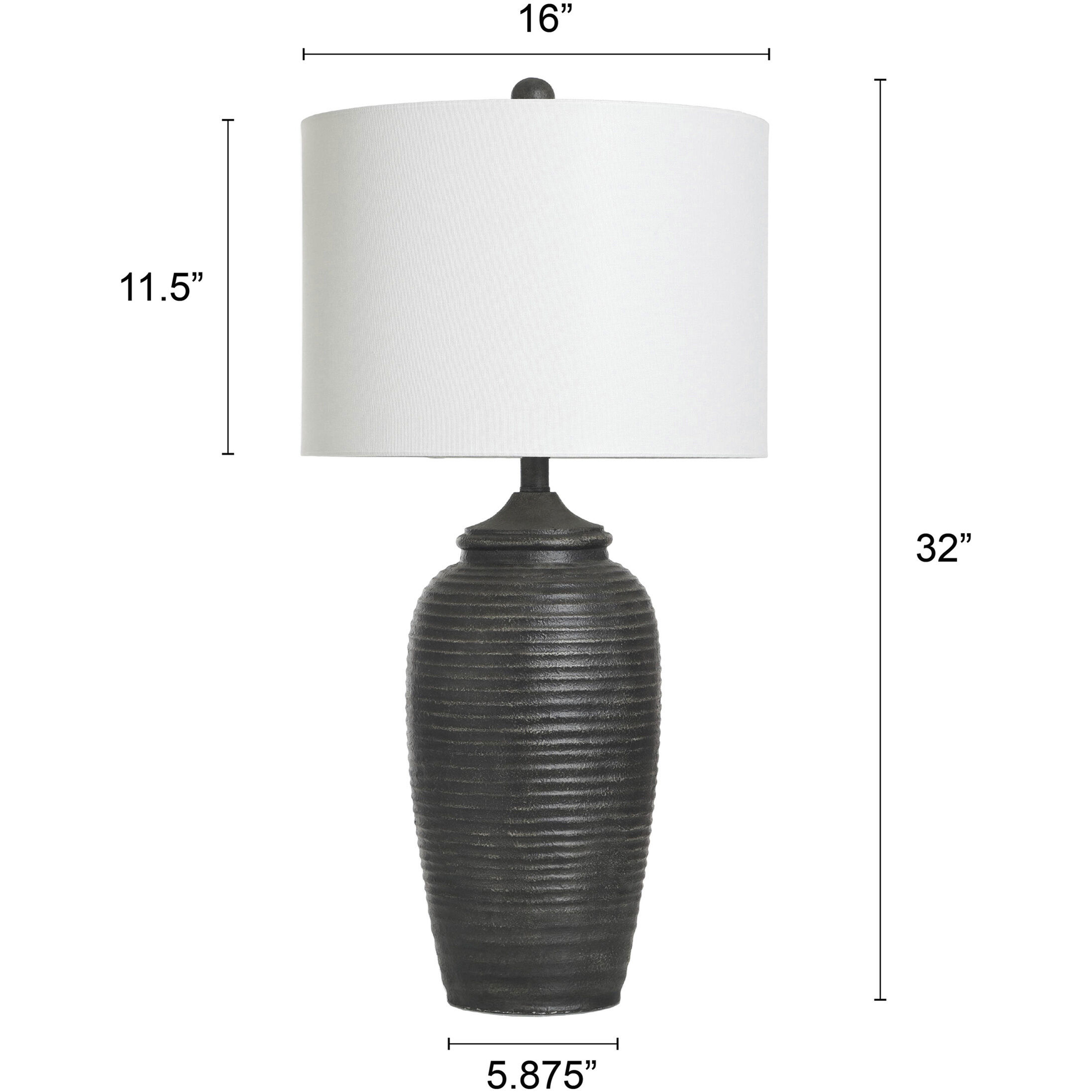 Charlotte 32 inch 150.00 watt Matte Black Table Lamp Portable Light