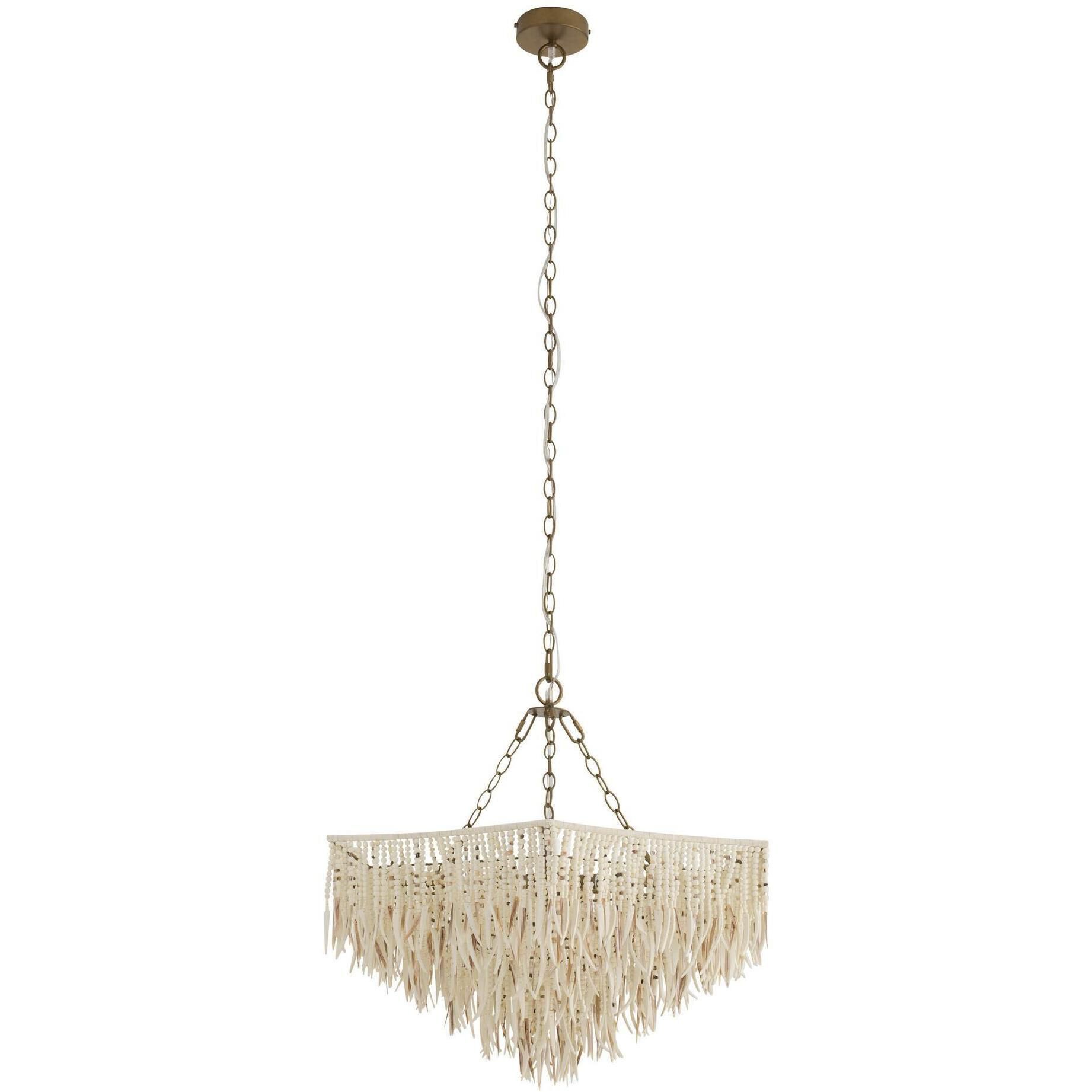Josephine 6 Light 30 inch Natural and White Chandelier Ceiling Light