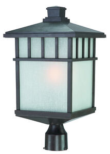 Barton 1 Light 21 inch Olde World Iron Exterior Post Lantern in White Linen