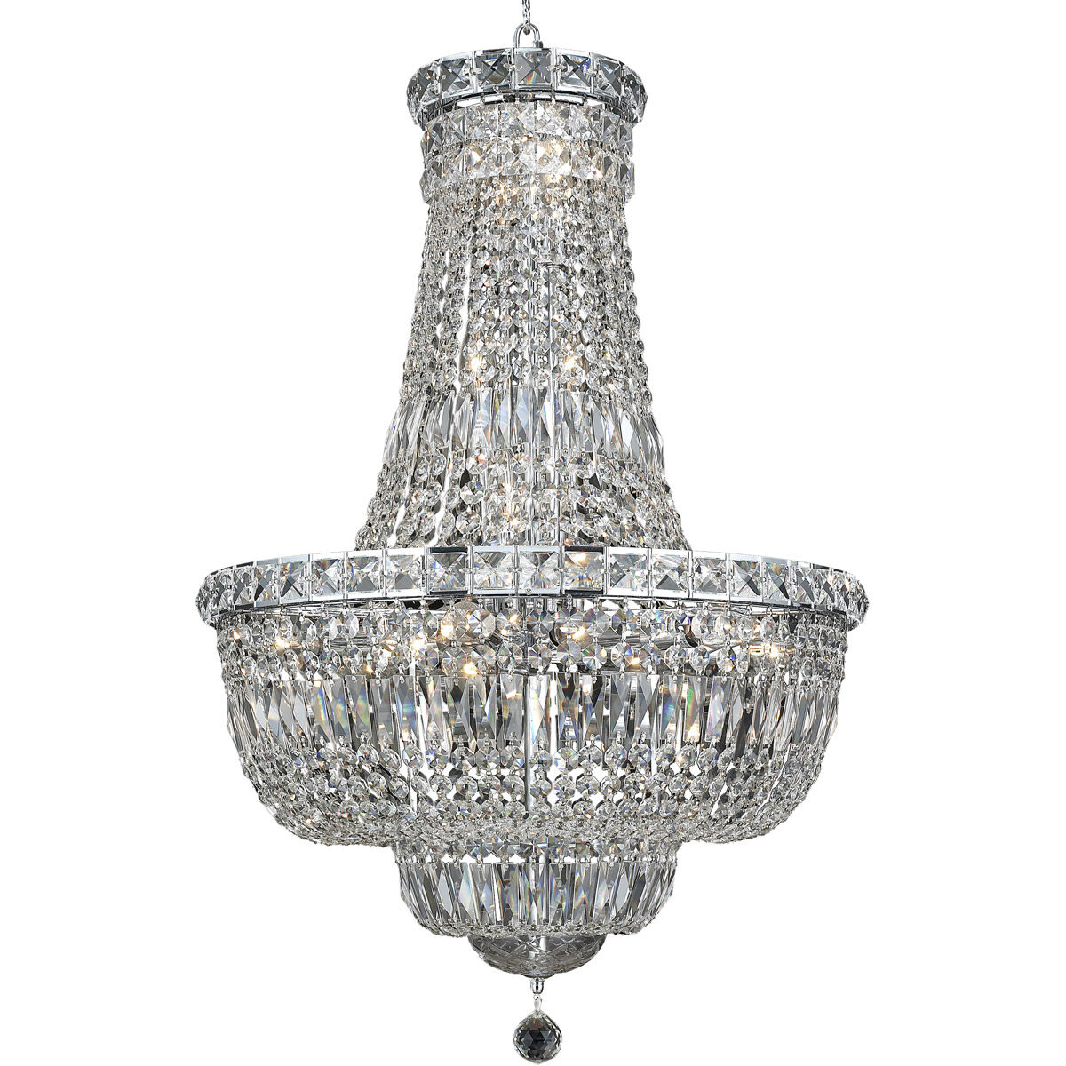Tranquil 22 Light 22 inch Chrome Dining Chandelier Ceiling Light in Royal Cut