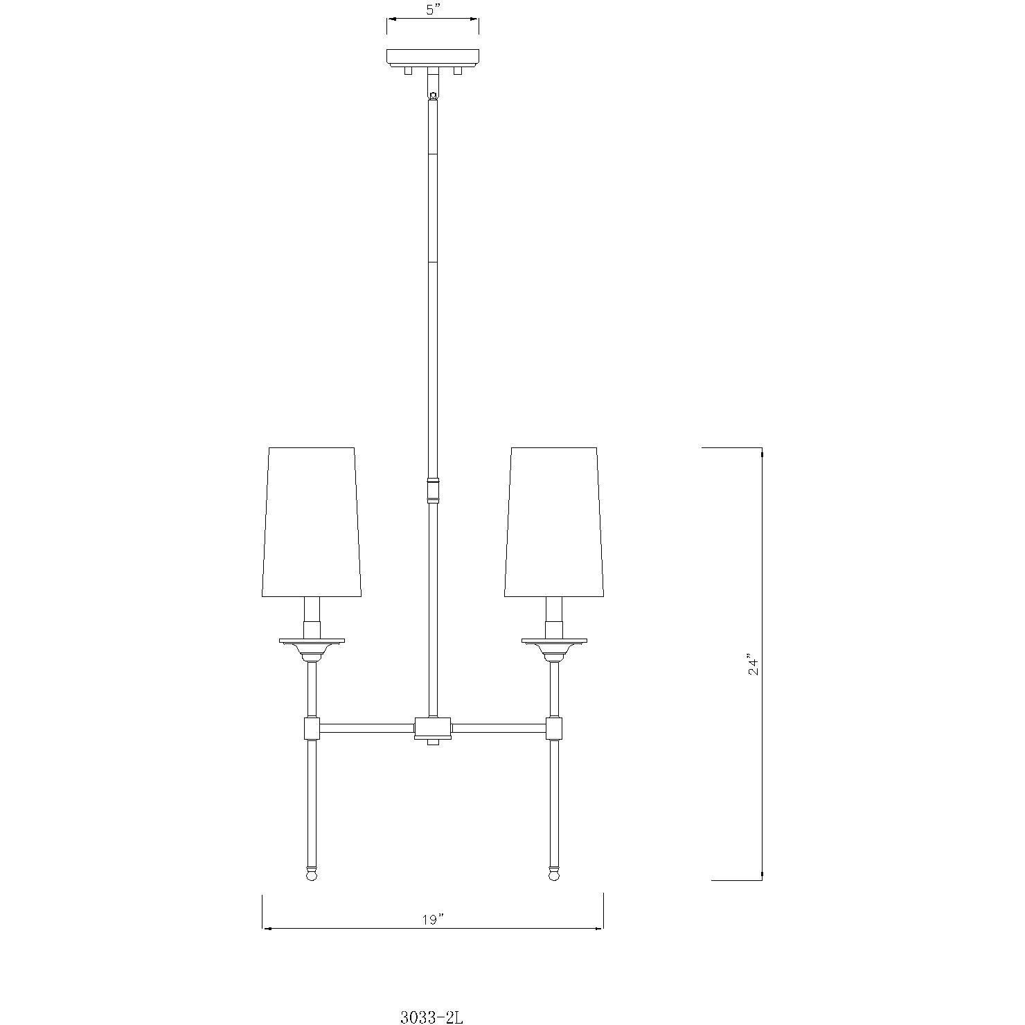 Emily 2 Light 19 inch Matte Black Linear Chandelier Ceiling Light