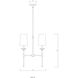 Emily 2 Light 19 inch Matte Black Linear Chandelier Ceiling Light