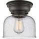 Aditi Large Bell LED 8 inch Matte Black Flush Mount Ceiling Light in Seedy Glass, Aditi