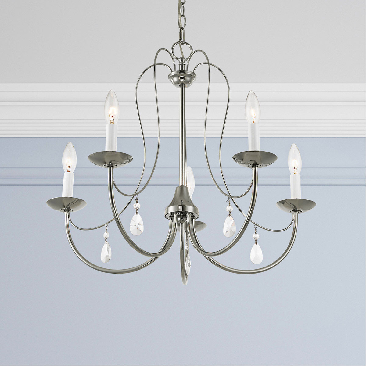 Mirabella 5 Light 24 inch Polished Chrome Chandelier Ceiling Light