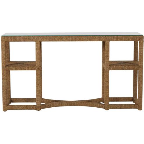 Dandridge 64 X 17 inch Natural Seagrass / Tempered Glass Console Table