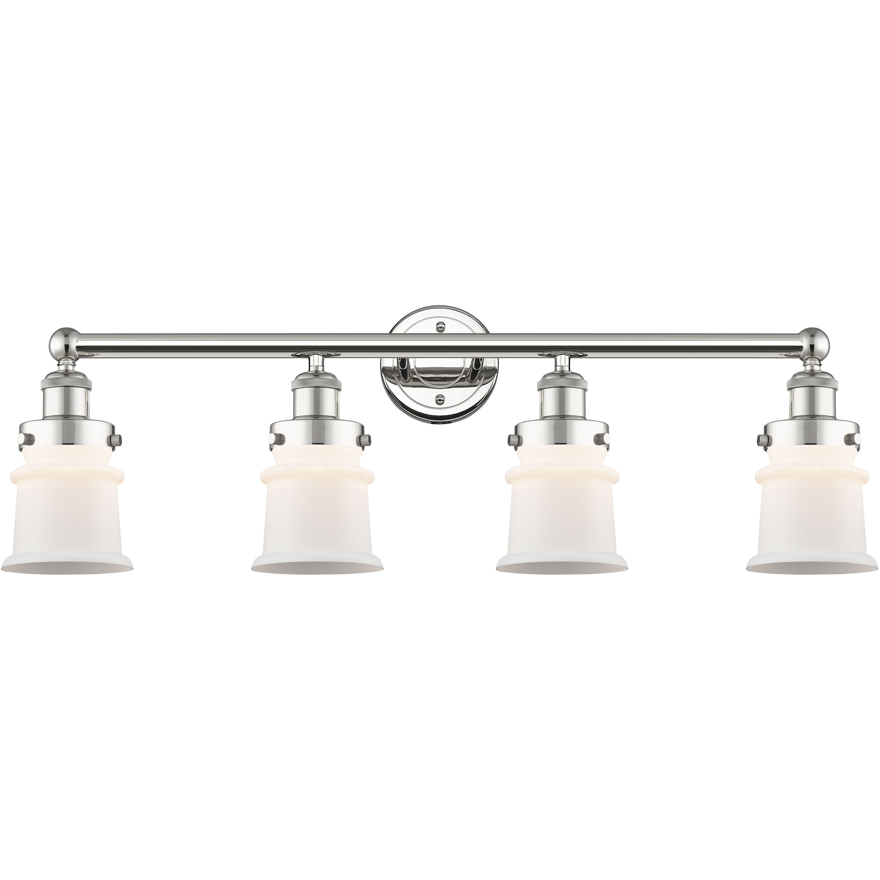 Canton 4 Light 32.25 inch Polished Nickel Bath Vanity Light Wall Light in Matte White