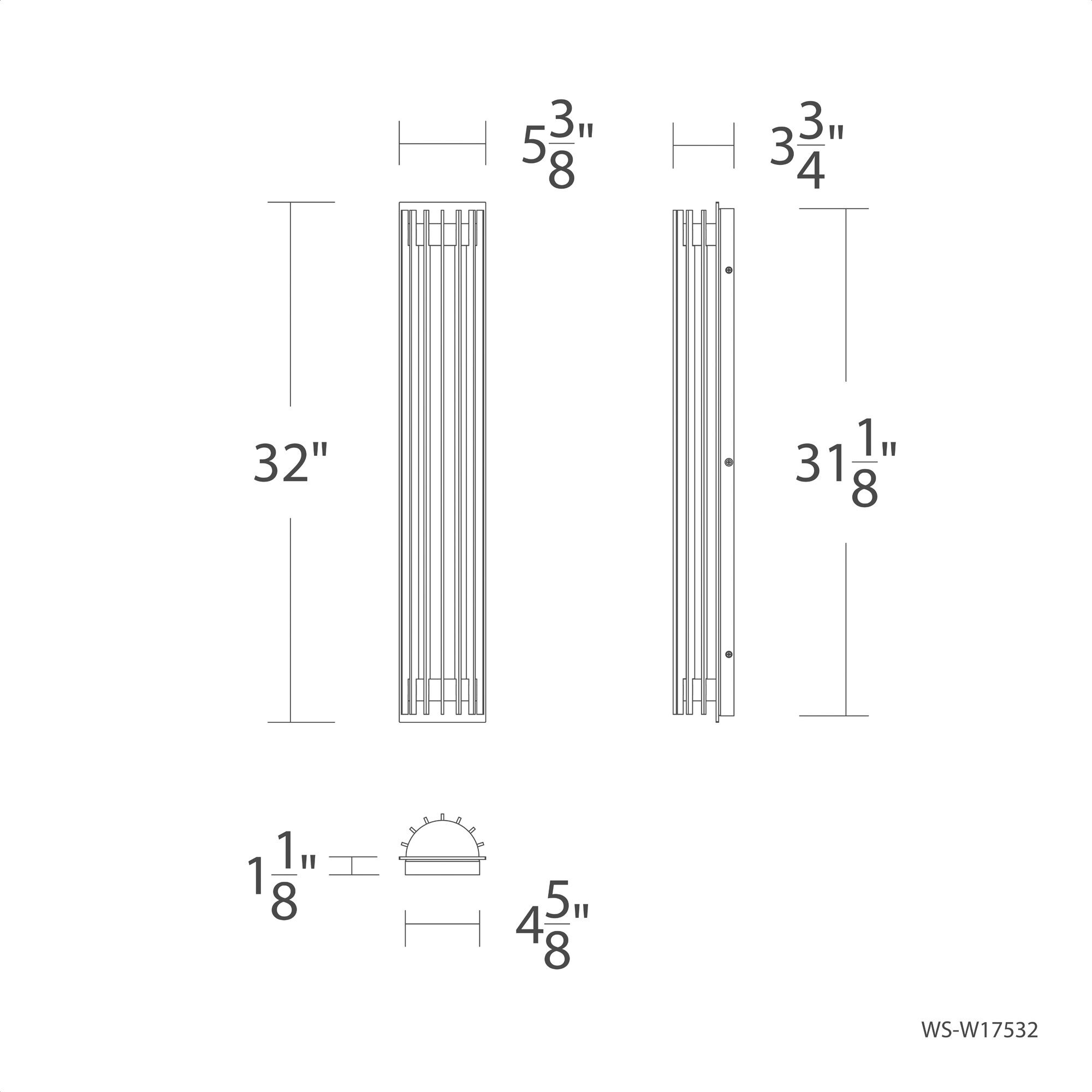 Moline LED 32 inch Black Outdoor Wall Light in 4000K, dweLED