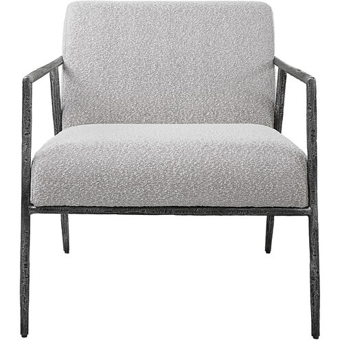 Brisbane Ivory and Warm Gray Boucle Fabric Accent Chair