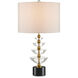 Waterfall 27.5 inch 150 watt Clear and Natural and Brass Table Lamp Portable Light