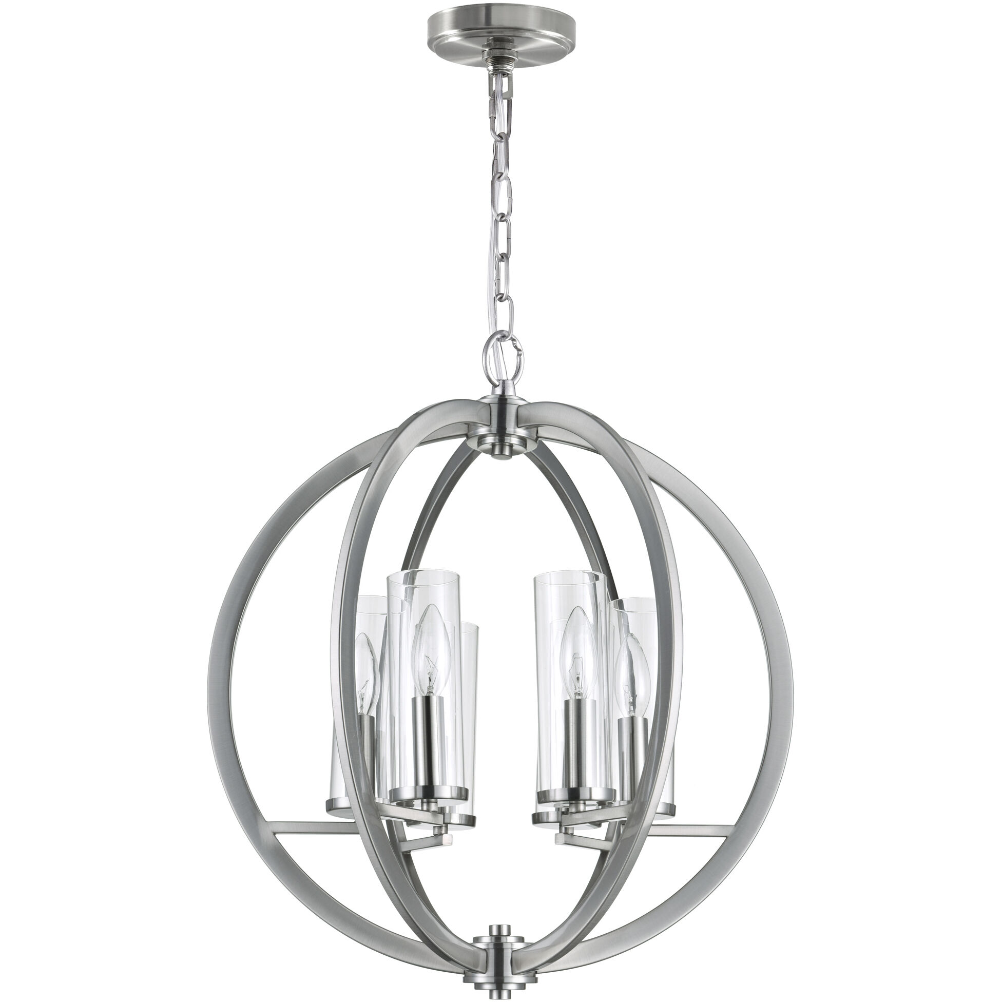 Elton 6 Light 19 inch Satin Nickel Chandelier Ceiling Light