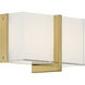 High Rise LED 8.5 inch Brushed Gold Bath Bar Wall Light