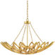Allemande 4 Light 30 inch Contemporary Gold Leaf Chandelier Ceiling Light