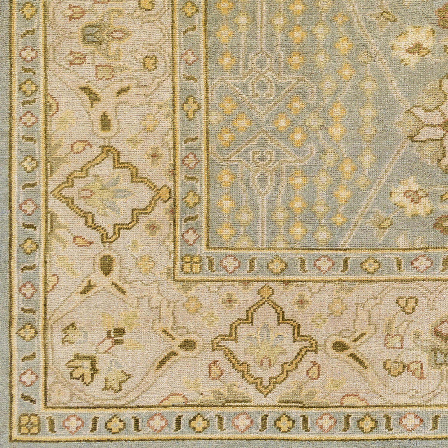 Castle 36 X 24 inch Charcoal / Light Brown / Mustard / Olive Handmade Rug