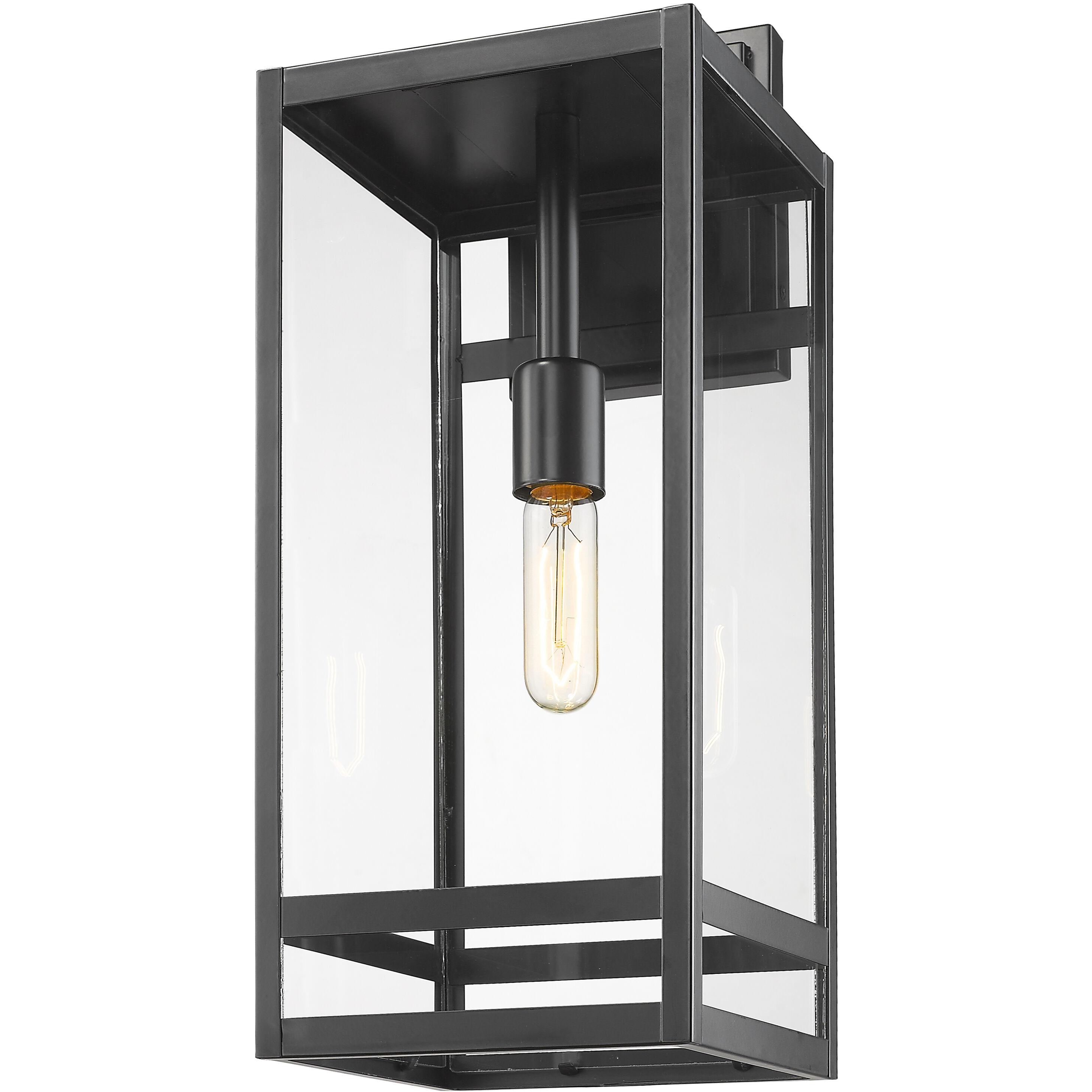 Nuri 1 Light 21.25 inch Black Outdoor Wall Light