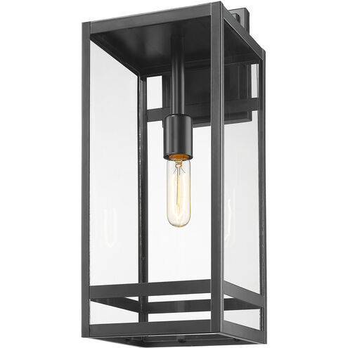 Nuri 1 Light 21.25 inch Black Outdoor Wall Light