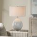 Clary 26.5 inch 150 watt White And Gray with Crystal and Antique Brass Table Lamp Portable Light