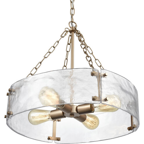 Cristata 4 Light 20 inch Clear with Champagne Gold Pendant Ceiling Light