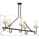 Bellforge 5 Light 51 inch Legacy Brass and Dark Bronze Linear Chandelier Ceiling Light
