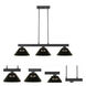 Cobalt 3 Light 46 inch Matte Black Billiard Ceiling Light in Smoke Acrylic