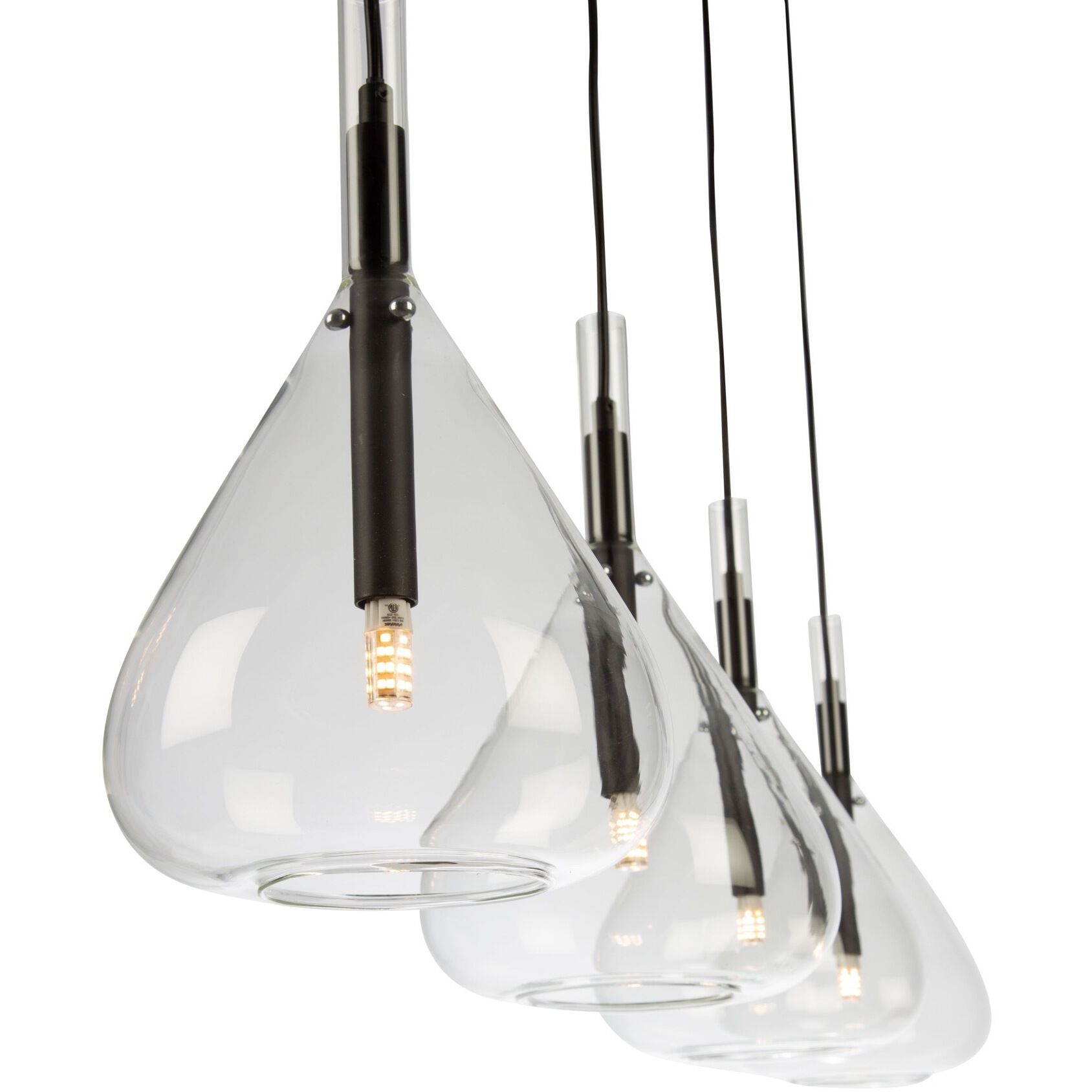 Conic 4 Light 47.2 inch Black Island Light Ceiling Light