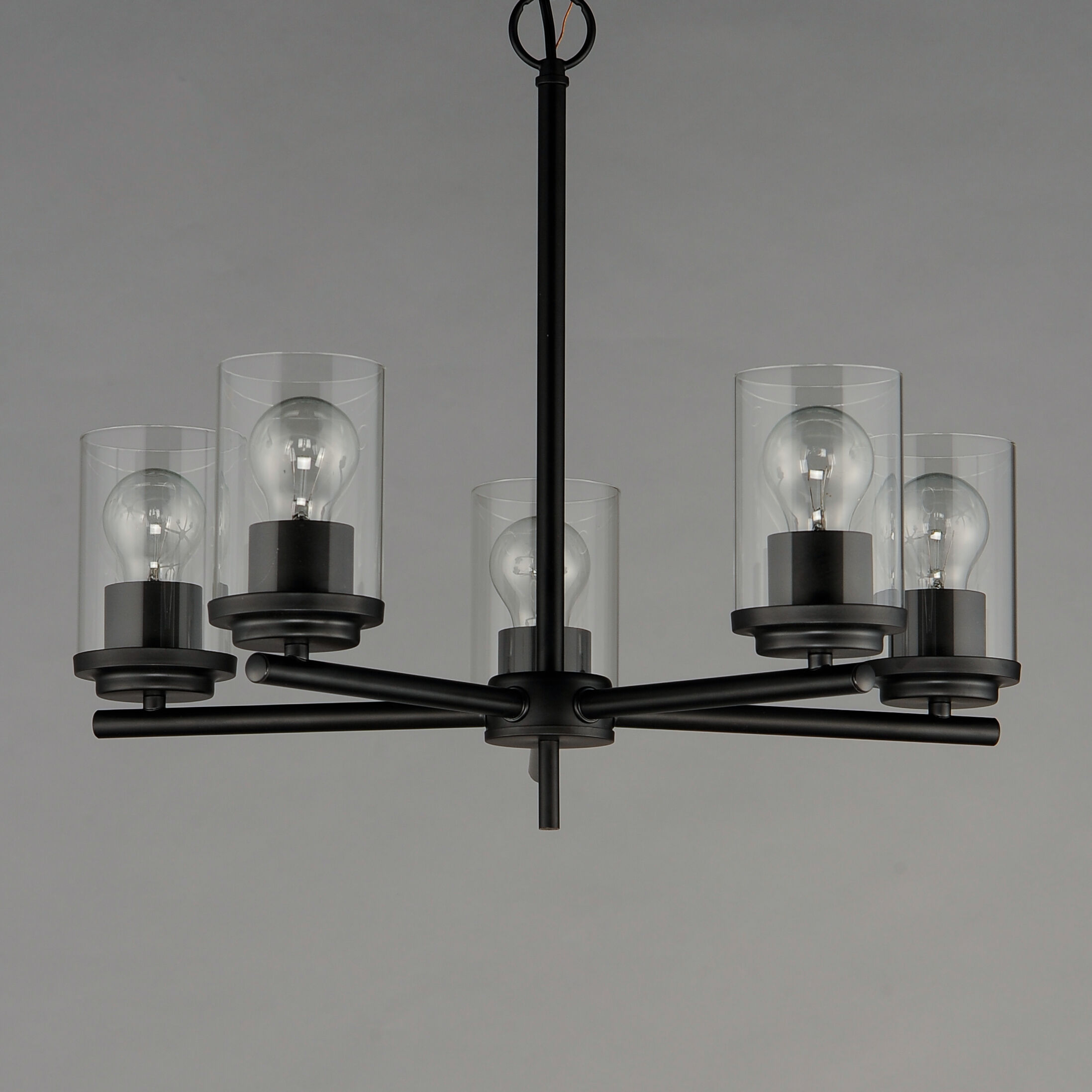 Corona 5 Light 22 inch Black Single-Tier Chandelier Ceiling Light in Clear