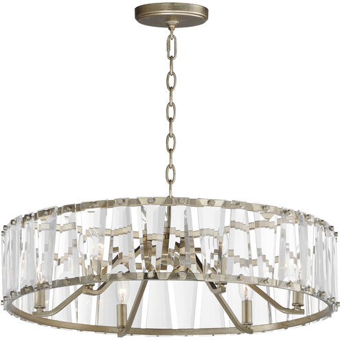 Odeon 6 Light 26.75 inch Golden Silver Chandelier Ceiling Light