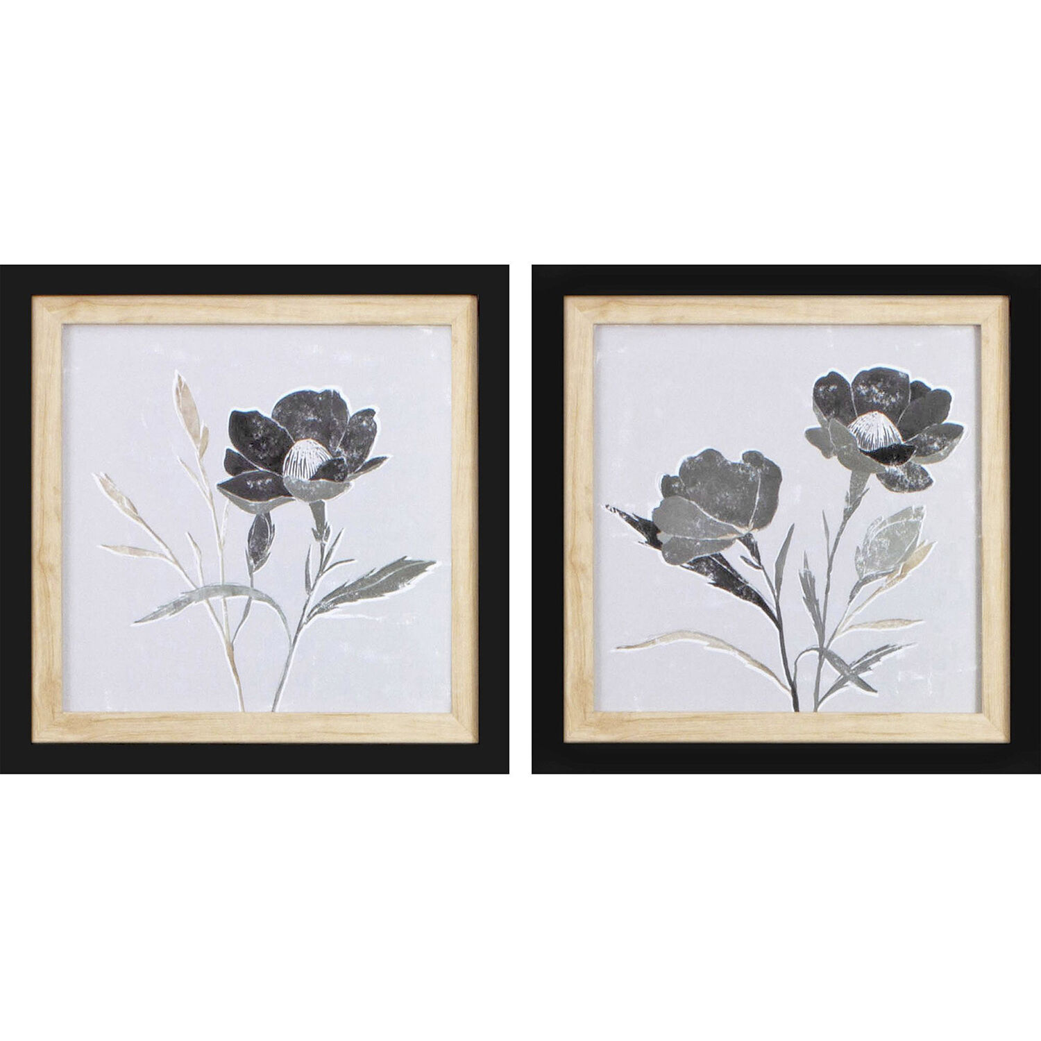 Florals Gray and Neutral Framed Art, Propac