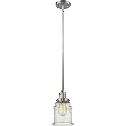 Franklin Restoration Canton LED 6.5 inch Brushed Satin Nickel Mini Pendant Ceiling Light in Seedy, Franklin Restoration