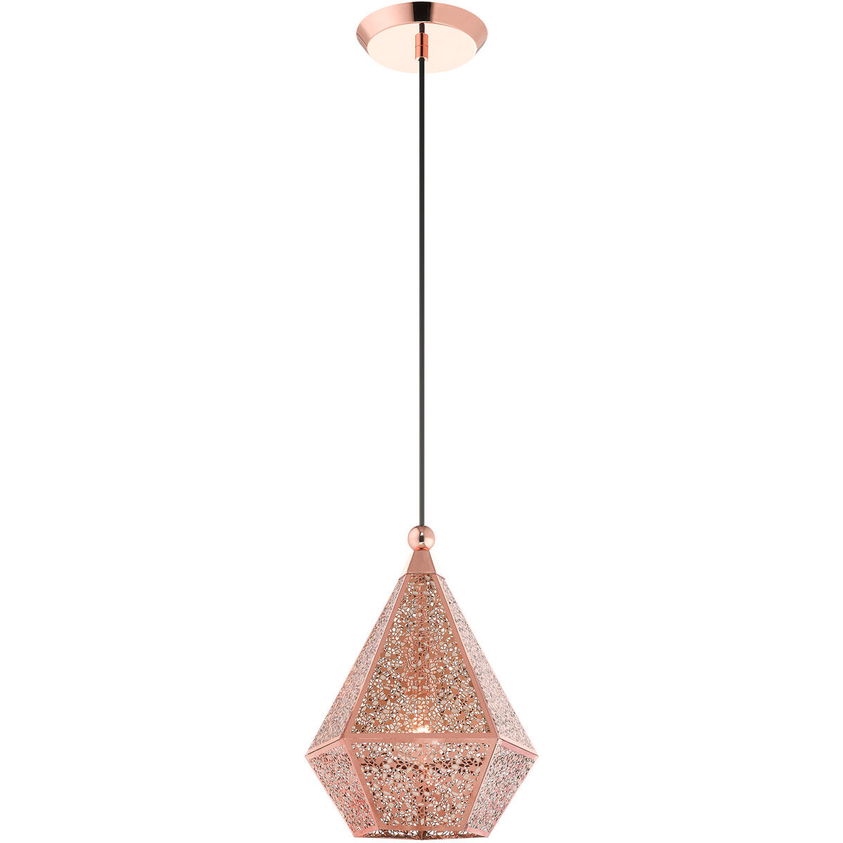 Aberdeen 1 Light 10 inch Rose Gold Pendant Ceiling Light