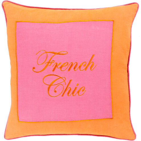 French Chic 20 inch Bright Pink, Bright Orange Pillow Kit
