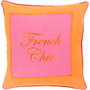 French Chic 20 inch Bright Pink, Bright Orange Pillow Kit