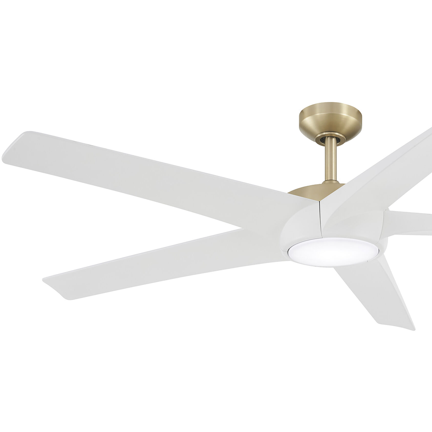 Skymaster 64 inch Soft Brass with Flat White Blades Ceiling Fan