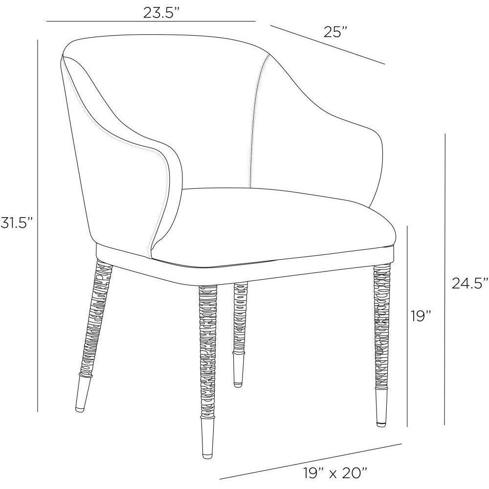 Hershel Taupe Suede and Blonde Beech Wood with Blackened Bronze Dining Chair