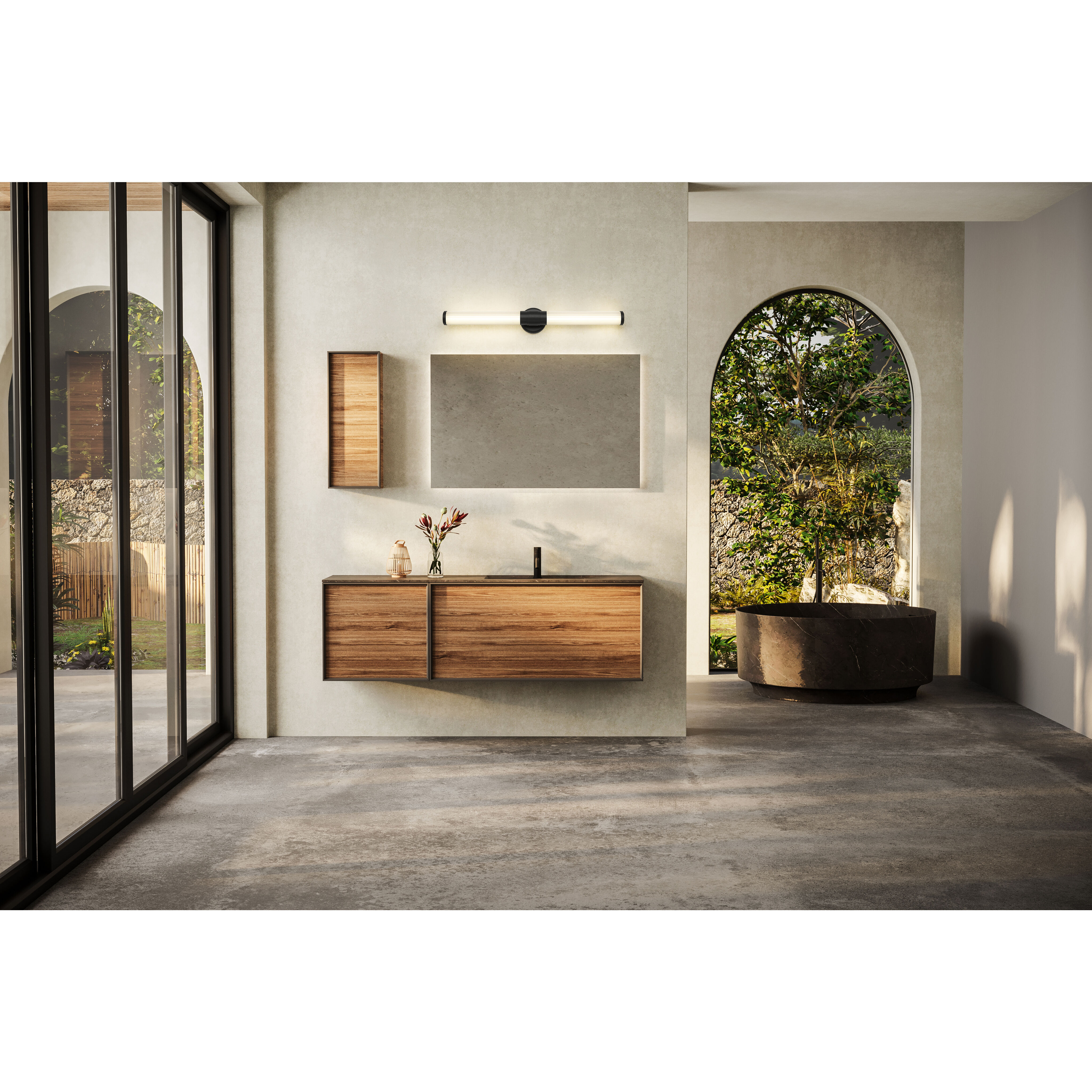 Warwick LED 32.5 inch Matte Black Bath Vanity Wall Light