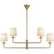 Alora Mood Bridgette 4 Light 29.5 inch Brushed Gold/White Linen Chandelier Ceiling Light in Brushed Gold and White Linen, Linen Shade