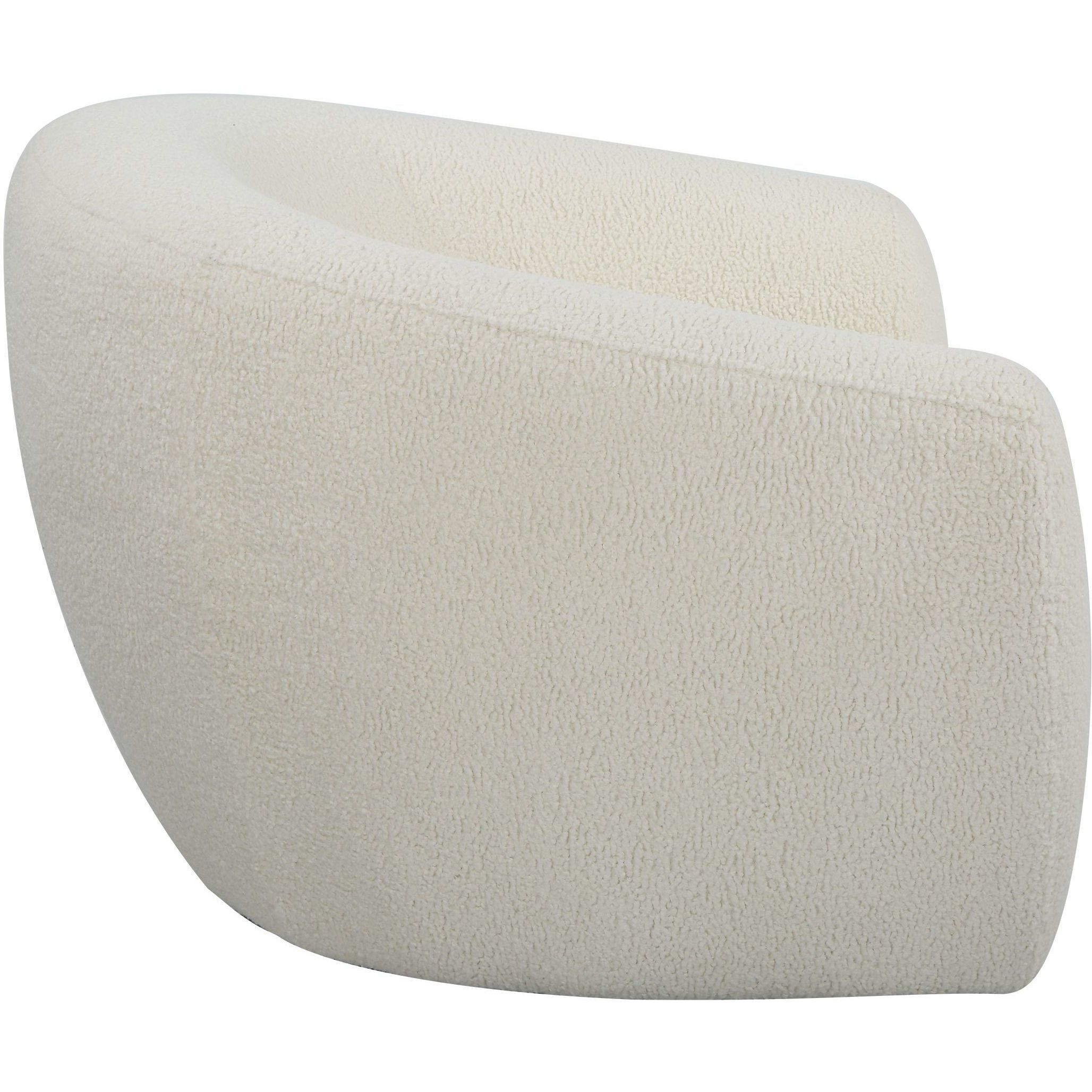 Capra Off White Faux Shearling Swivel Chair